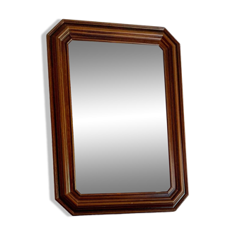 Octagonal wooden mirror