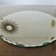 Vintage large round mirror, to be placed, bevelled, Art Deco, 1940s 50s