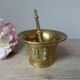 Mortar and Pestle in Solid Bronze – Face Decoration – Antique Style