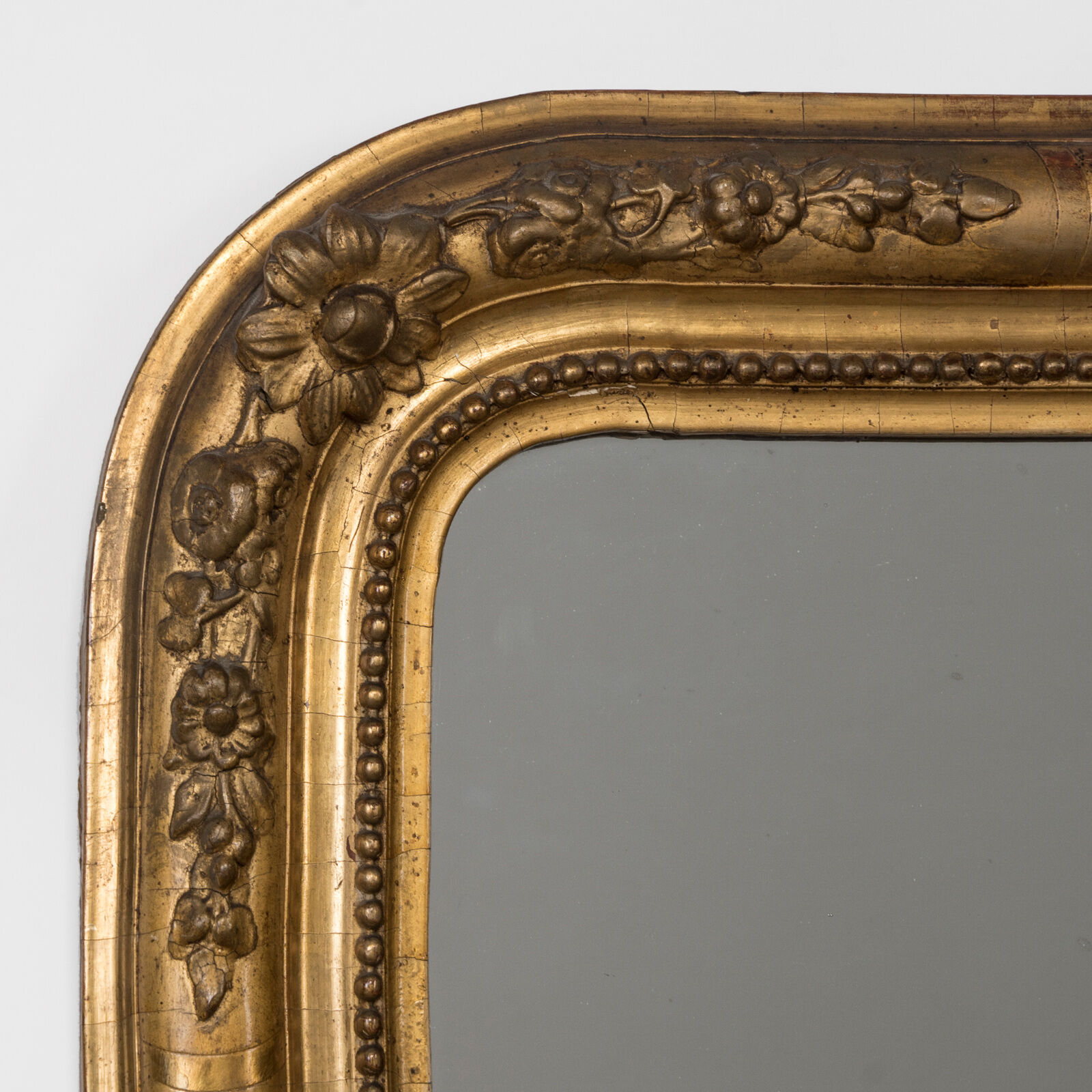 Golden Louis Philippe Flower Mirror