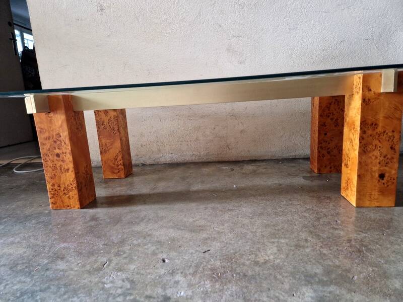 Gabriella Crespi (1922-2017) - Table basse en placage de loupe
