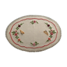 old oval placemat embroidered hand