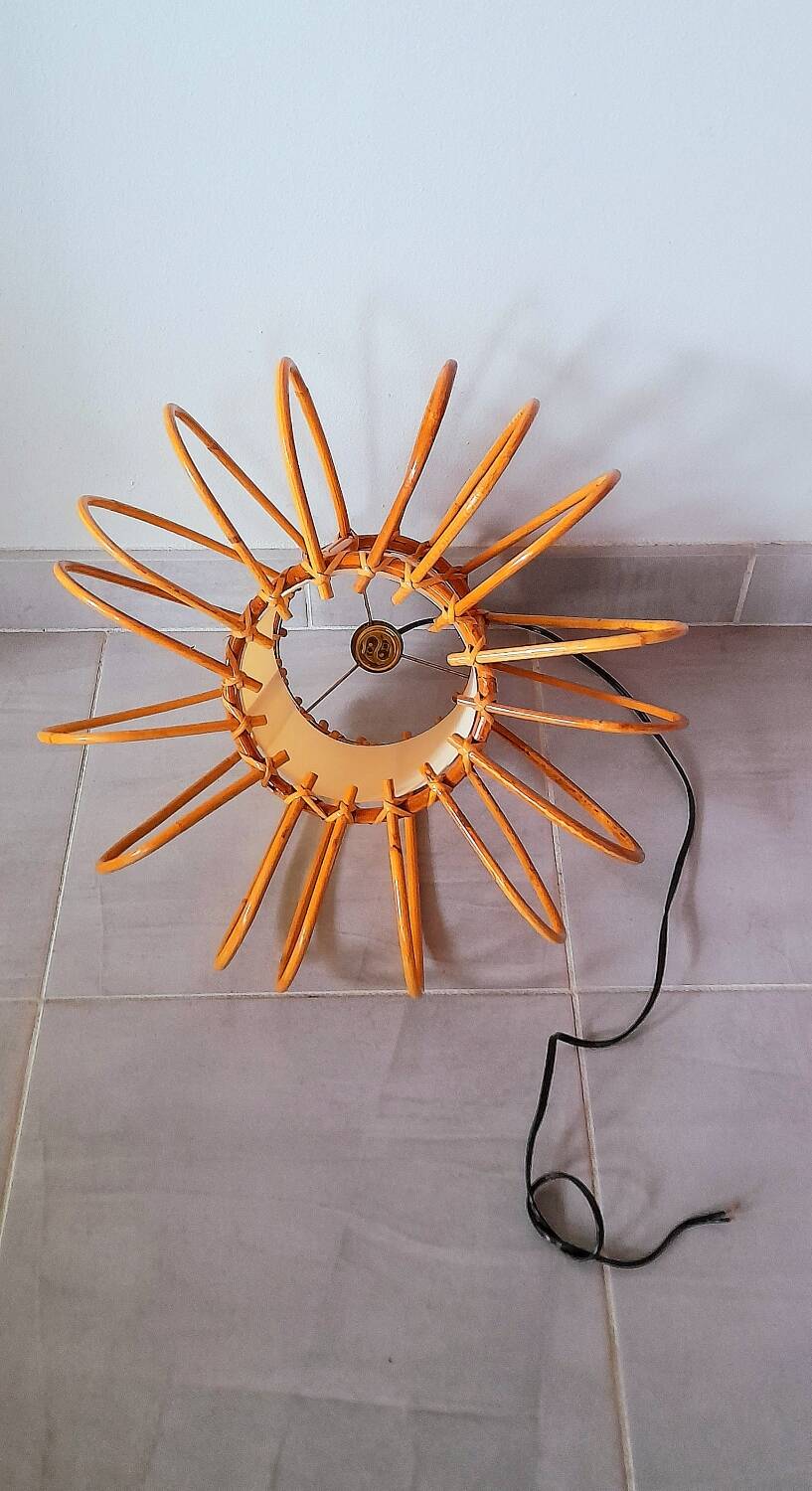 Rattan suspension, Louis Sognot 60s.