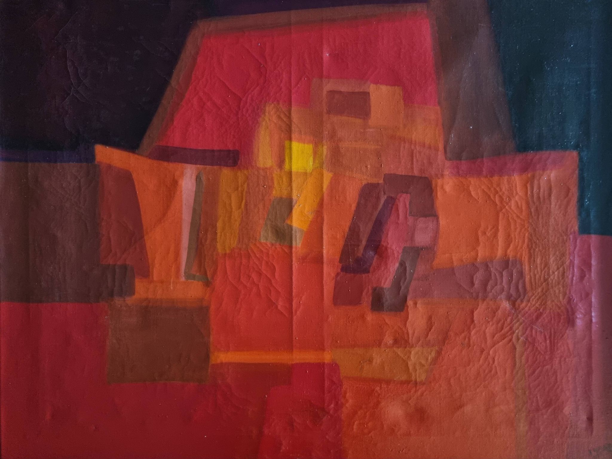 Lyma (katharina aeschliman) abstract composition oil on canvas signed