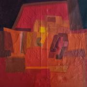 Lyma (katharina aeschliman) abstract composition oil on canvas signed