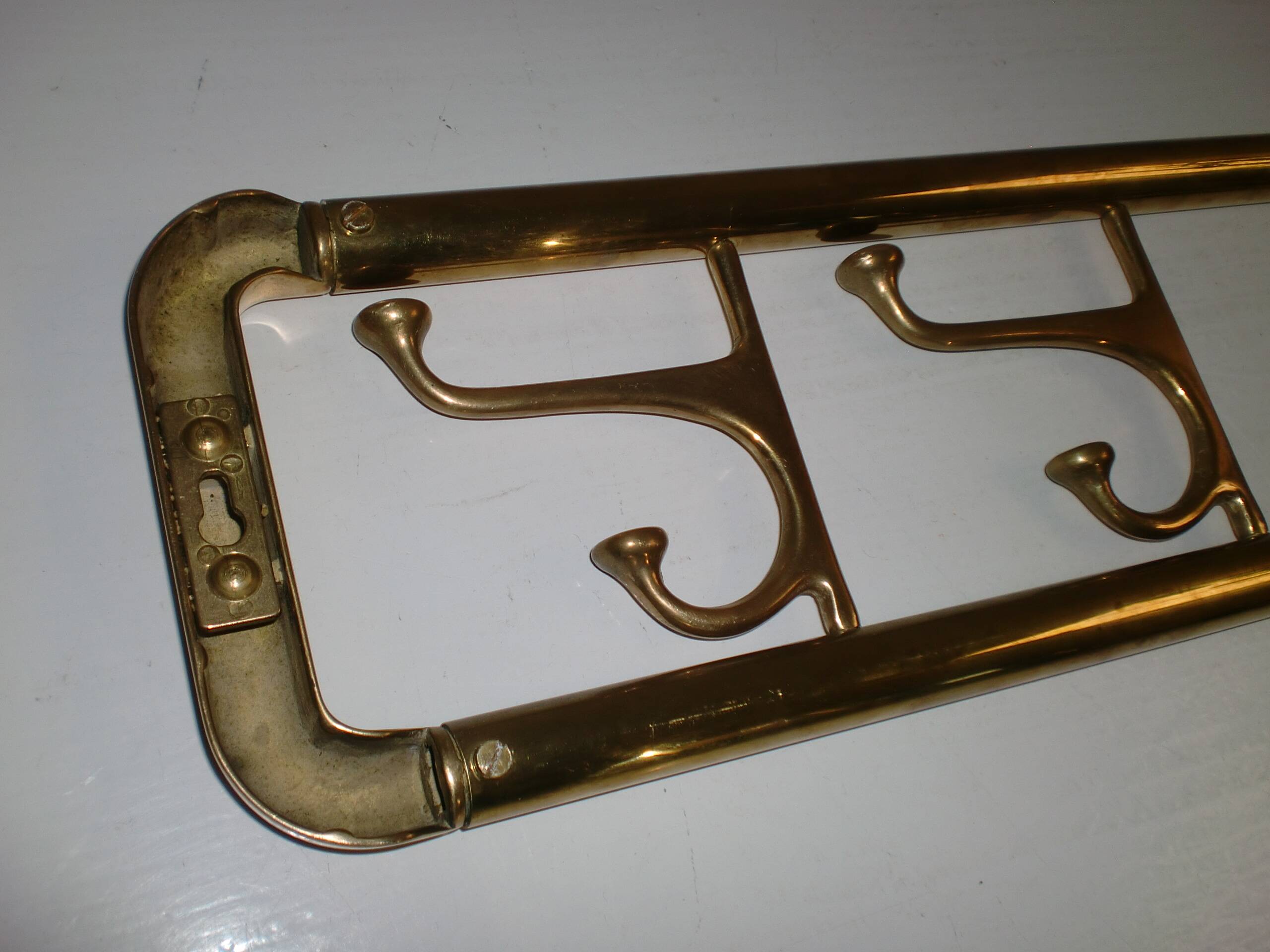 Porte-manteau Art déco en laiton, années 1950, Vintage, Mid-Century, Autriche