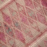 3x13 Rug For Entrway Pale Red Vintage Turkish Runner Rug, 84x394Cm