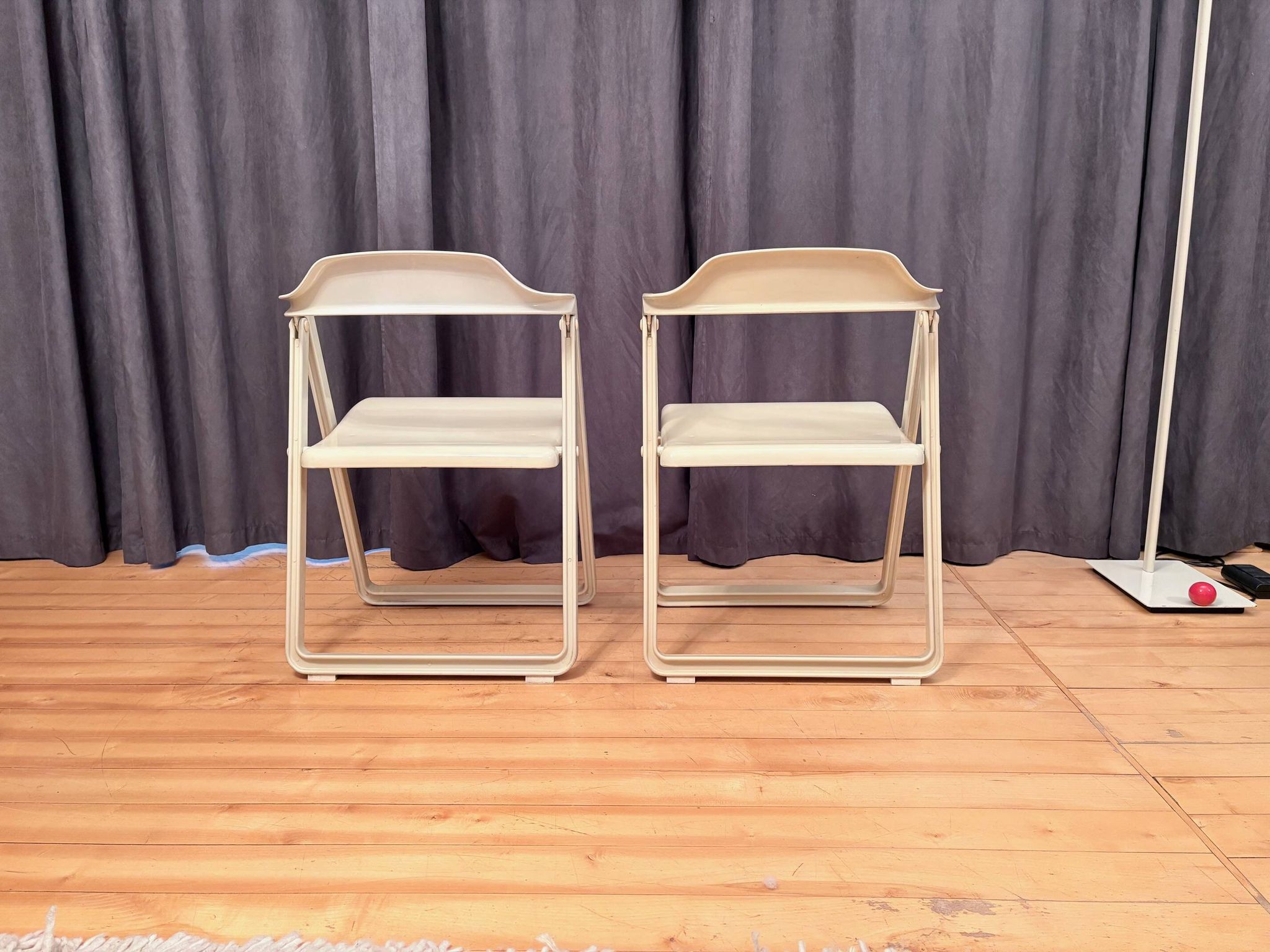 Pair of Borbona Folding Chairs by Carlo Hauner, Fiarm, Italy, 1970s