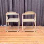 Pair of Borbona Folding Chairs by Carlo Hauner, Fiarm, Italy, 1970s