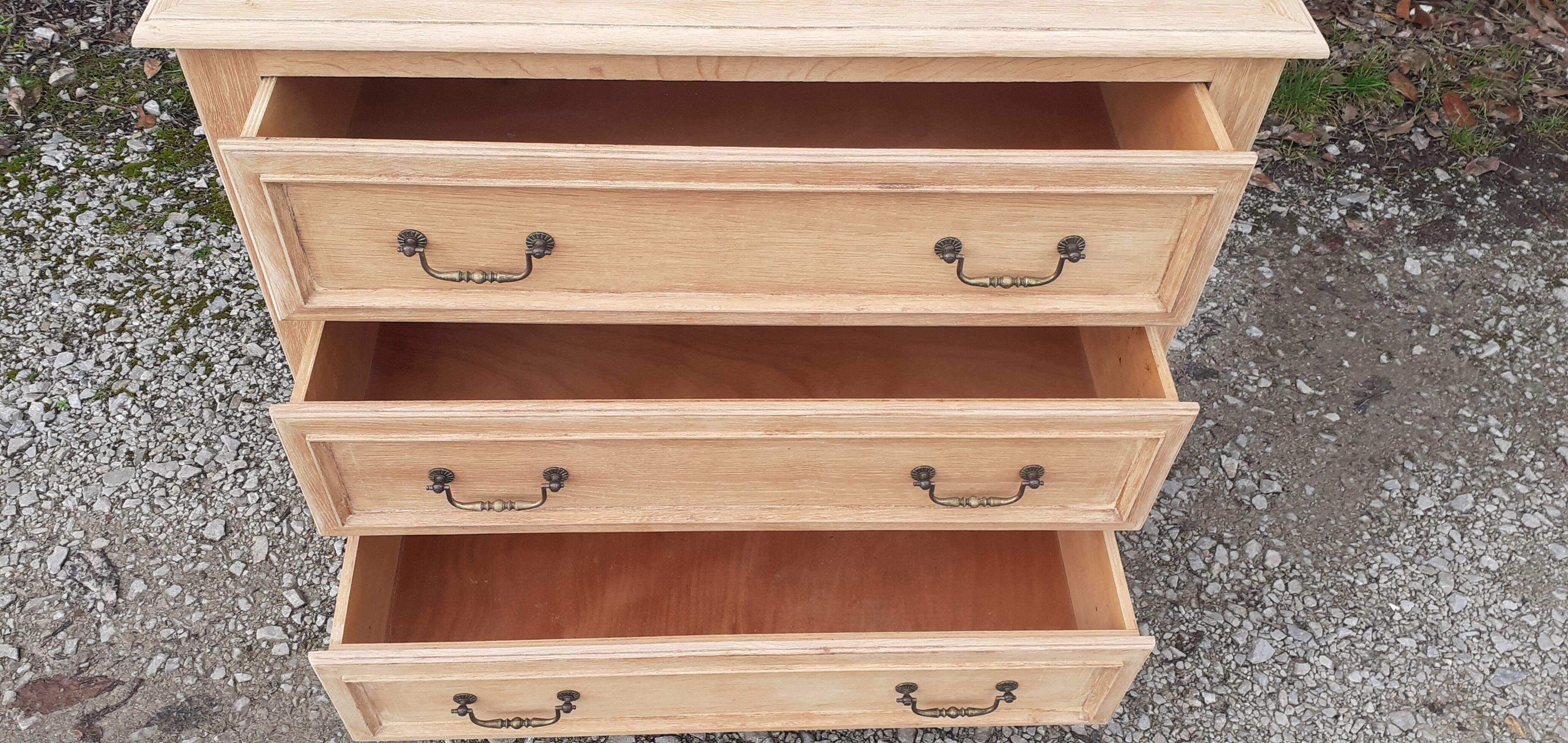 Chest of drawers 3 drawers solid oak raw wood
