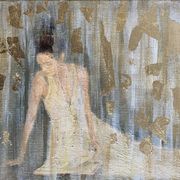 Painting signed oil on canvas with gold leaf finish “The Bride”