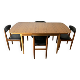 1960s/70s Schreiber Mid-Century Extending Dining Table & 4 Chairs