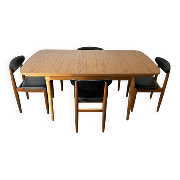 1960s/70s Schreiber Mid-Century Extending Dining Table & 4 Chairs