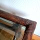 Vintage rattan and smoked glass coffee table 1960