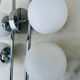 2 Appliques doubles vintage globe opalin 1960