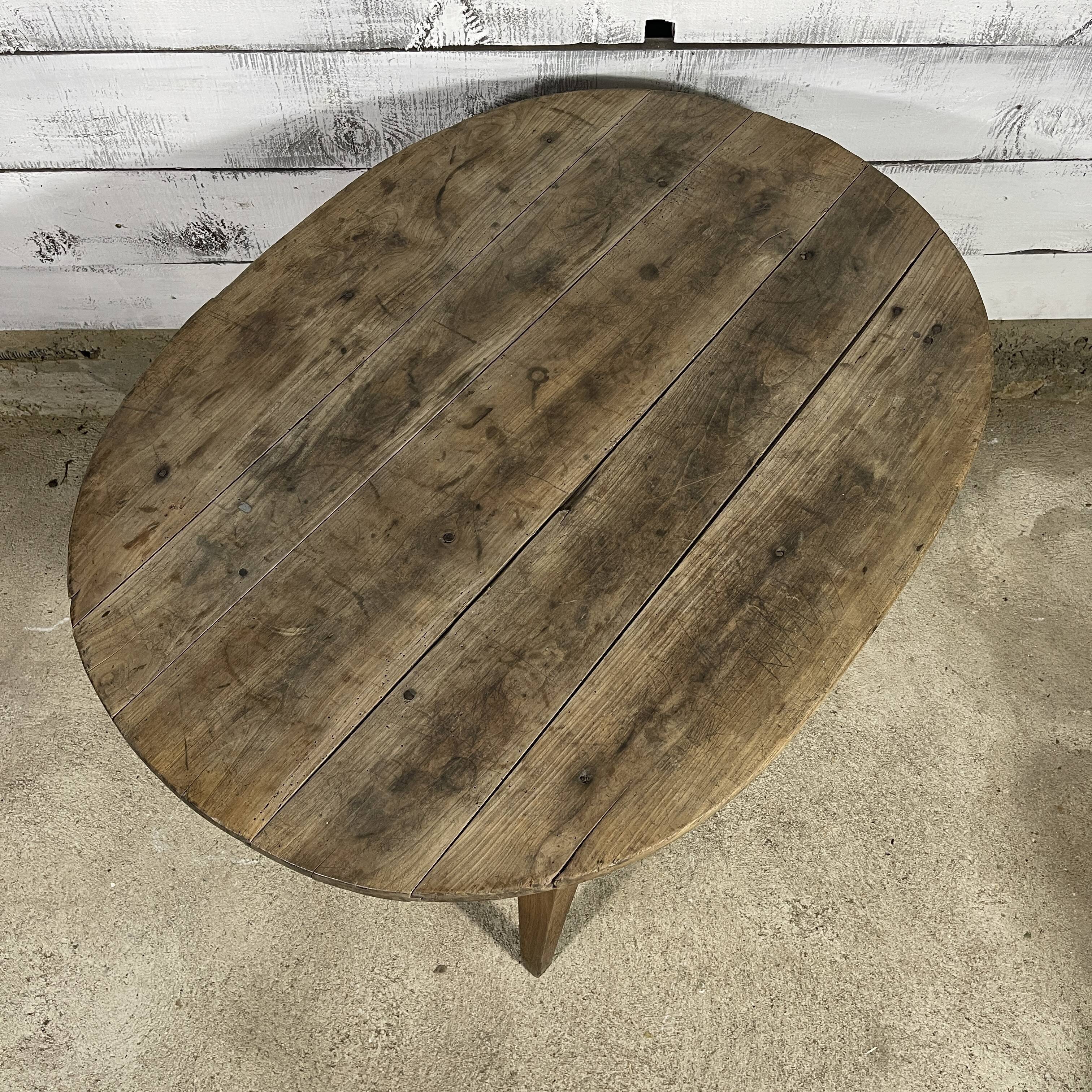 Oval old farmhouse table
