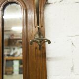 Vestiaire Napoléon III en noyer fin 19e, 3 miroirs, marbre, 8 patères