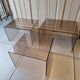 Vintage deco nesting table in smoke plexiglas 1970