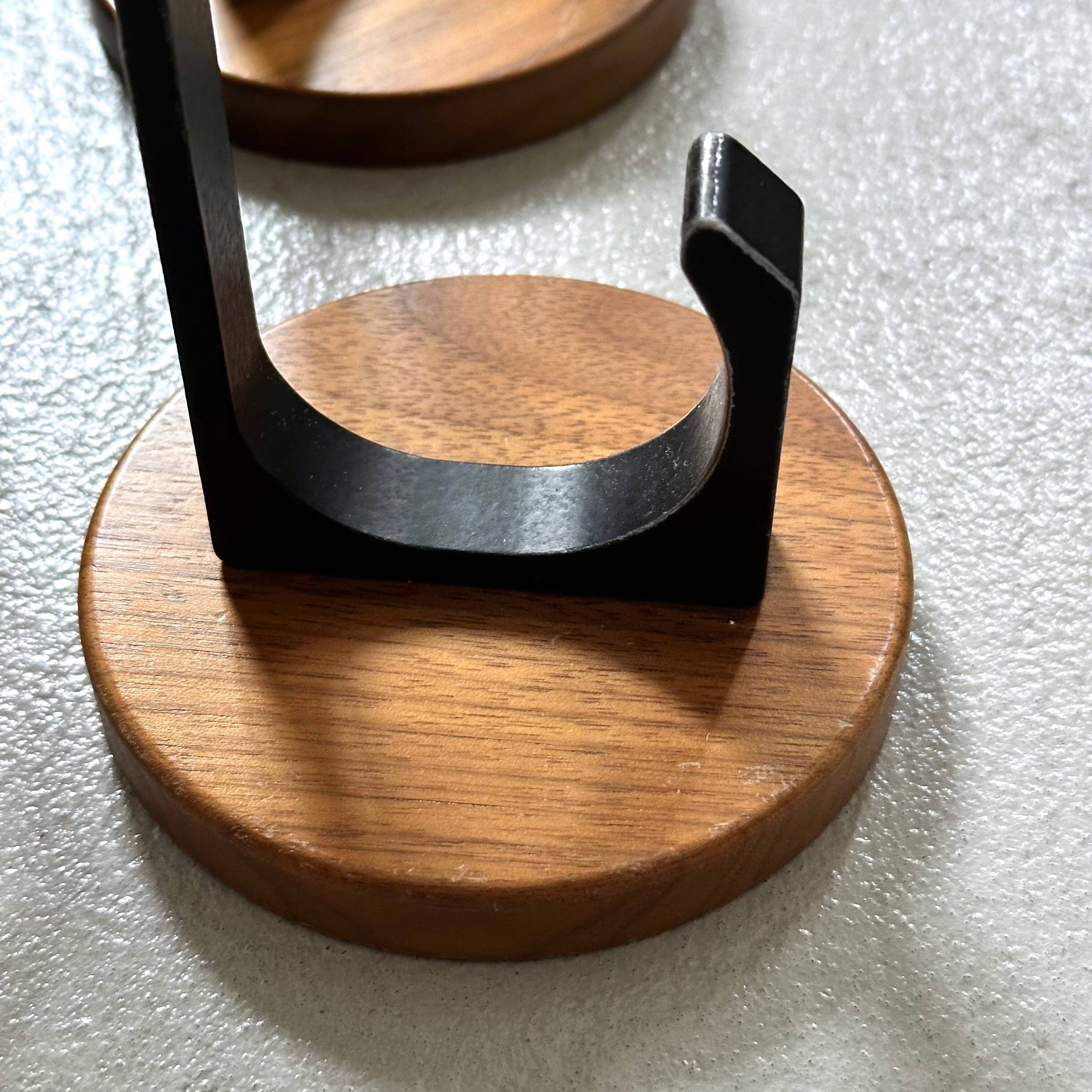 4 Vintage Wooden Coat Hooks, Mid-Century Modern Wall Coat Rack, Retro Style