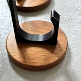 4 Vintage Wooden Coat Hooks, Mid-Century Modern Wall Coat Rack, Retro Style