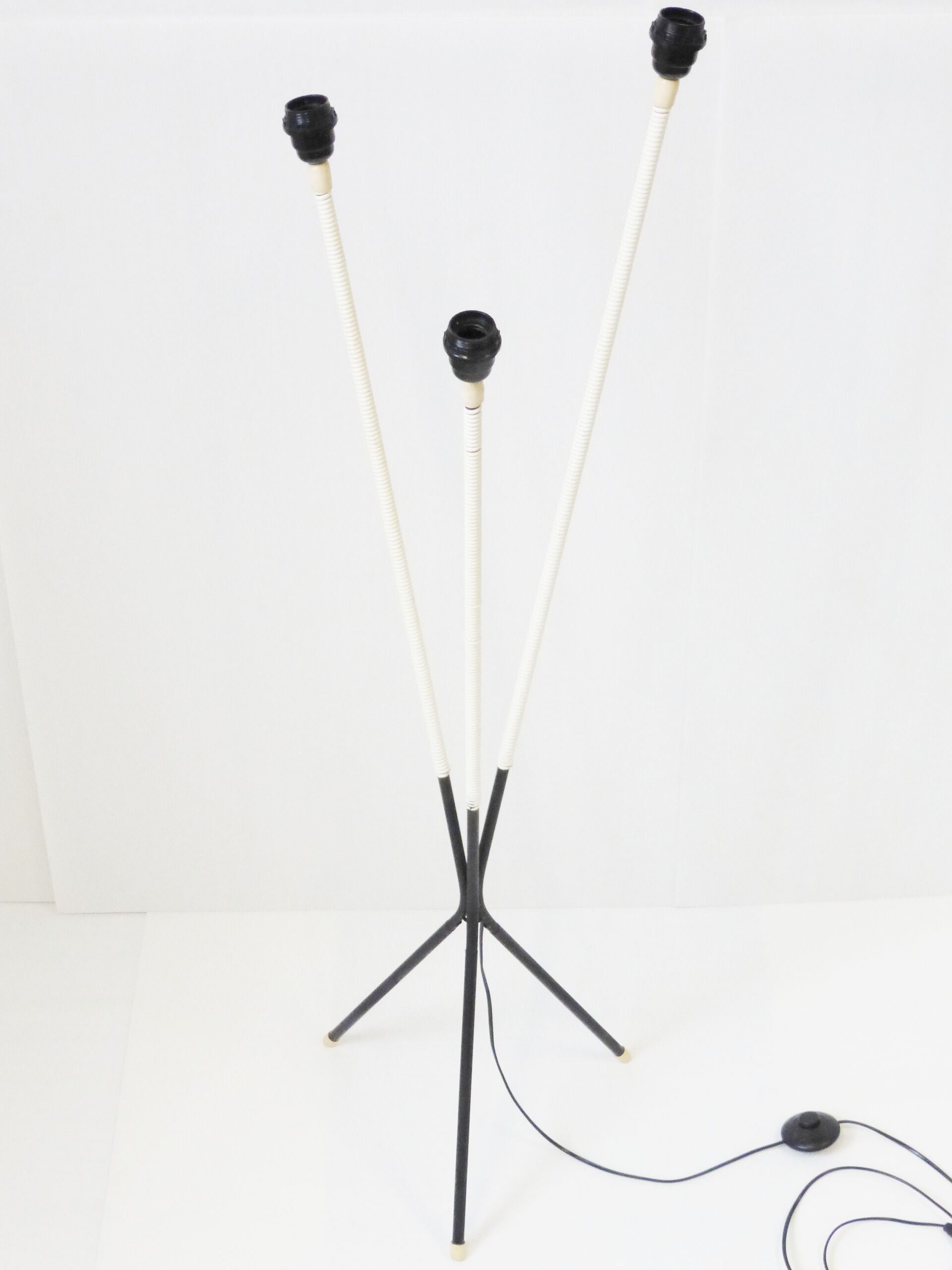 Lamp post triple white scoubidou 1950 vintage 50's rockabilly 50s