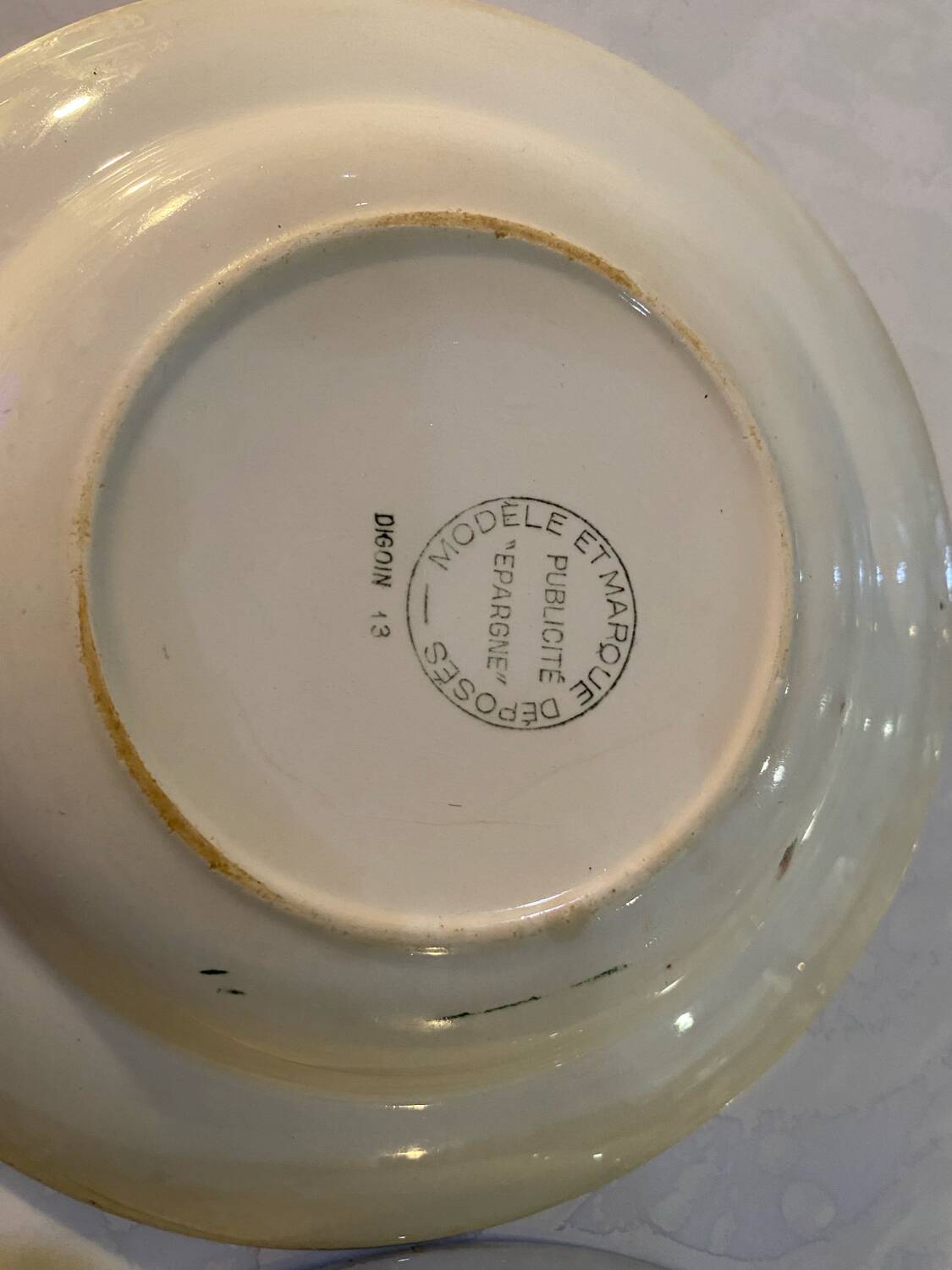 Lot of two antique Digoin Casino deep plates