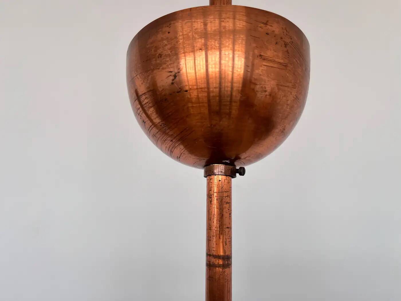 Suspension en laiton de style Bauhaus à éclairage indirect, années 1930 - Tchécoslovaquie