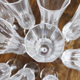 Set of 10 vintage Cristal d'Arques champagne flutes, Longchamp model