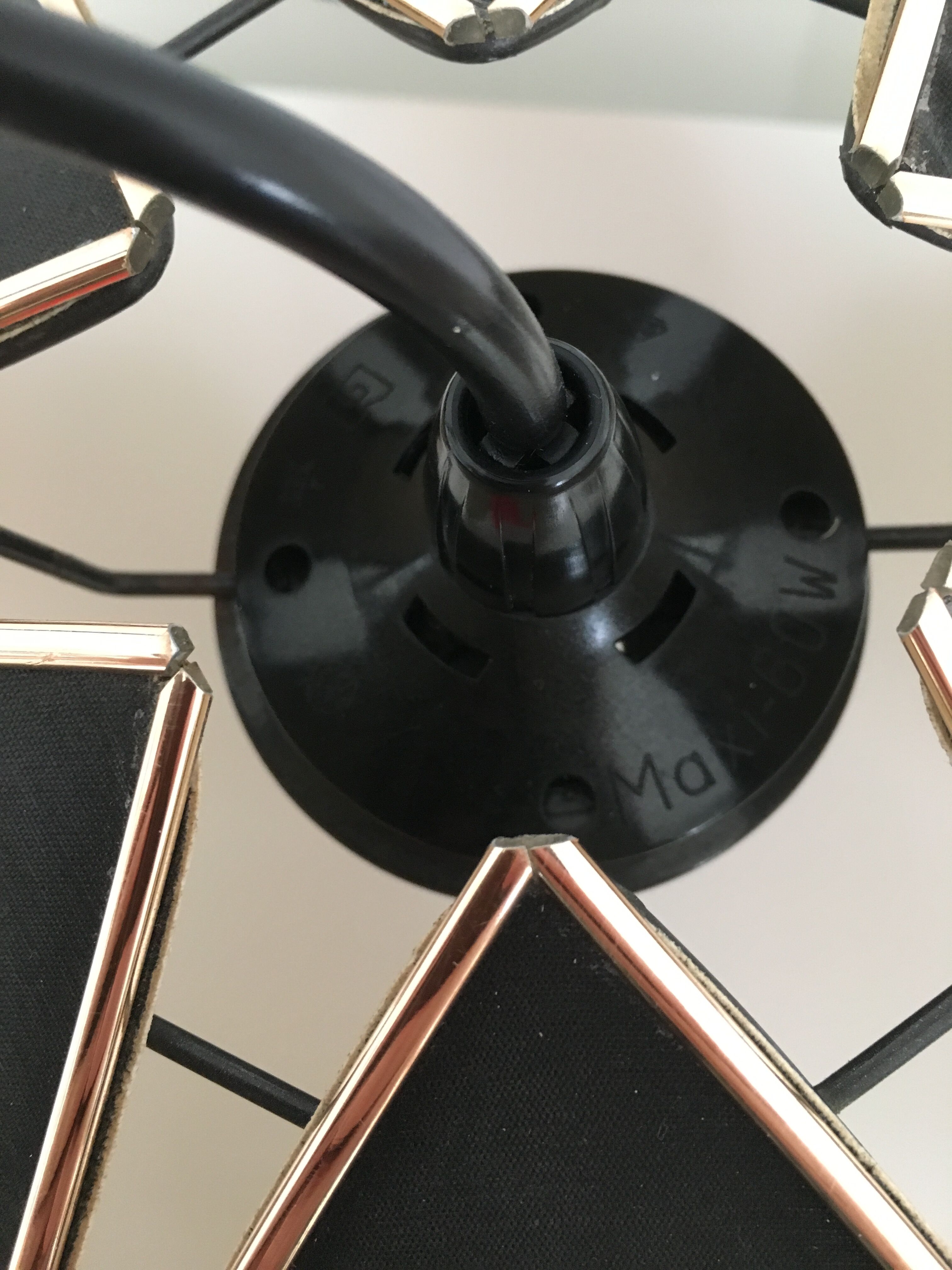 Lotus flower suspension in black fabric 70 's