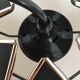 Lotus flower suspension in black fabric 70 's