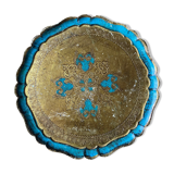 Florentine tray golden and turquoise blue