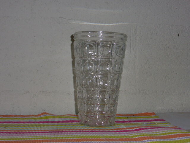 Transparent glass, patterns vintage 1960/1970 geometric vase