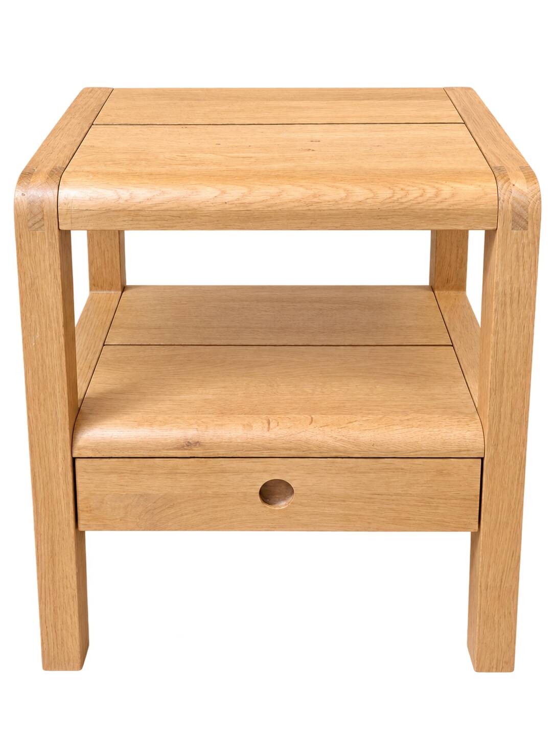Habitat Radius bedside table in oak, design by Simon Pengelly.