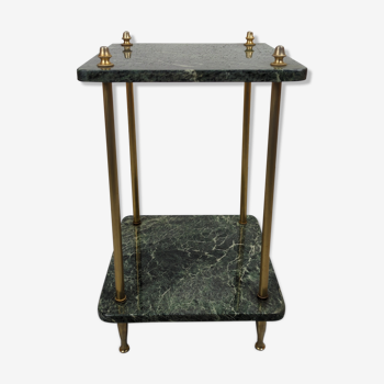 Bedside table pedestal table green marble two trays