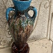 Vase amphore en barbotine, céramique émaillée de style vallauris vintage