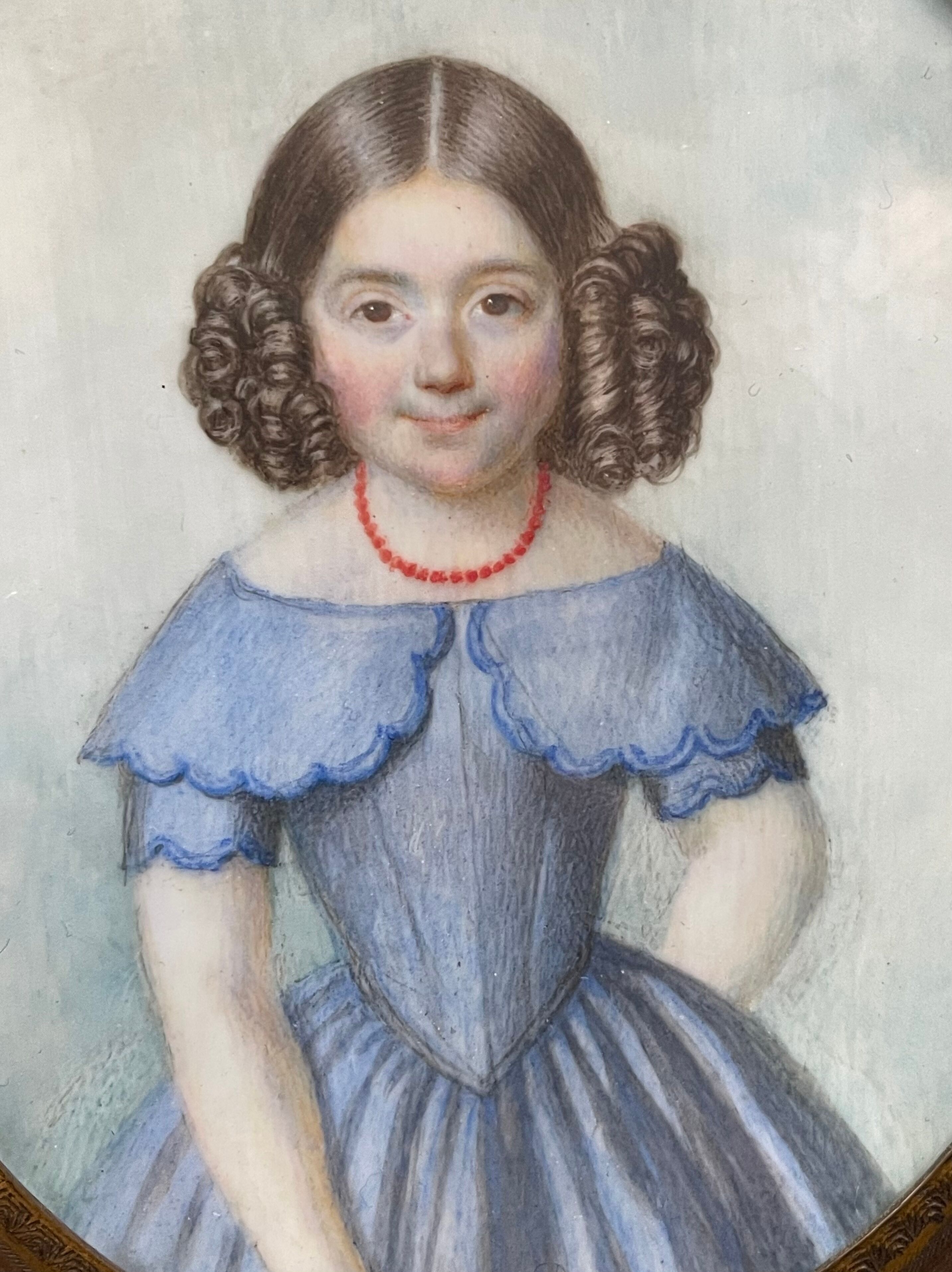 Miniature portrait child xixth