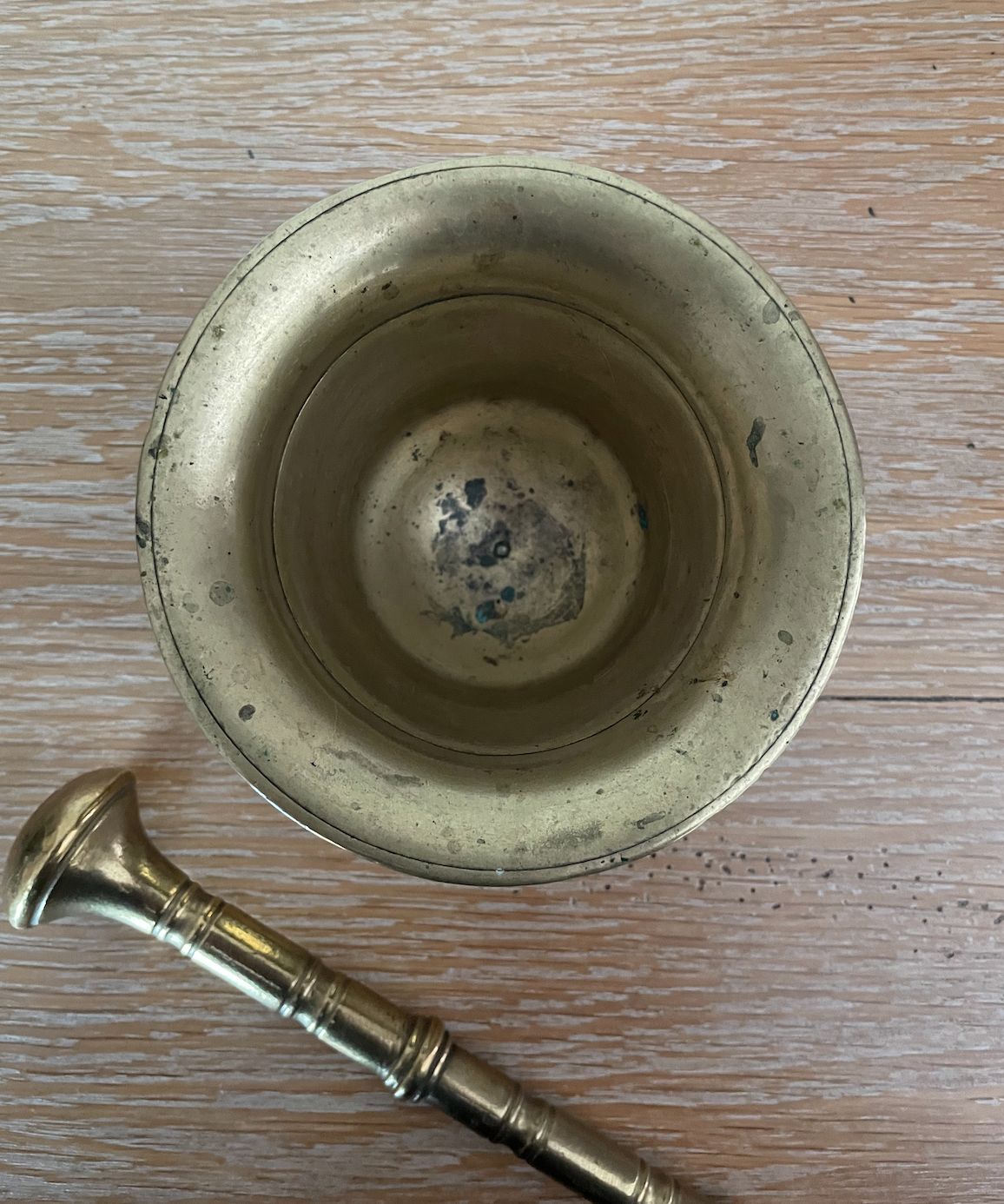 Brass mortar and pestle