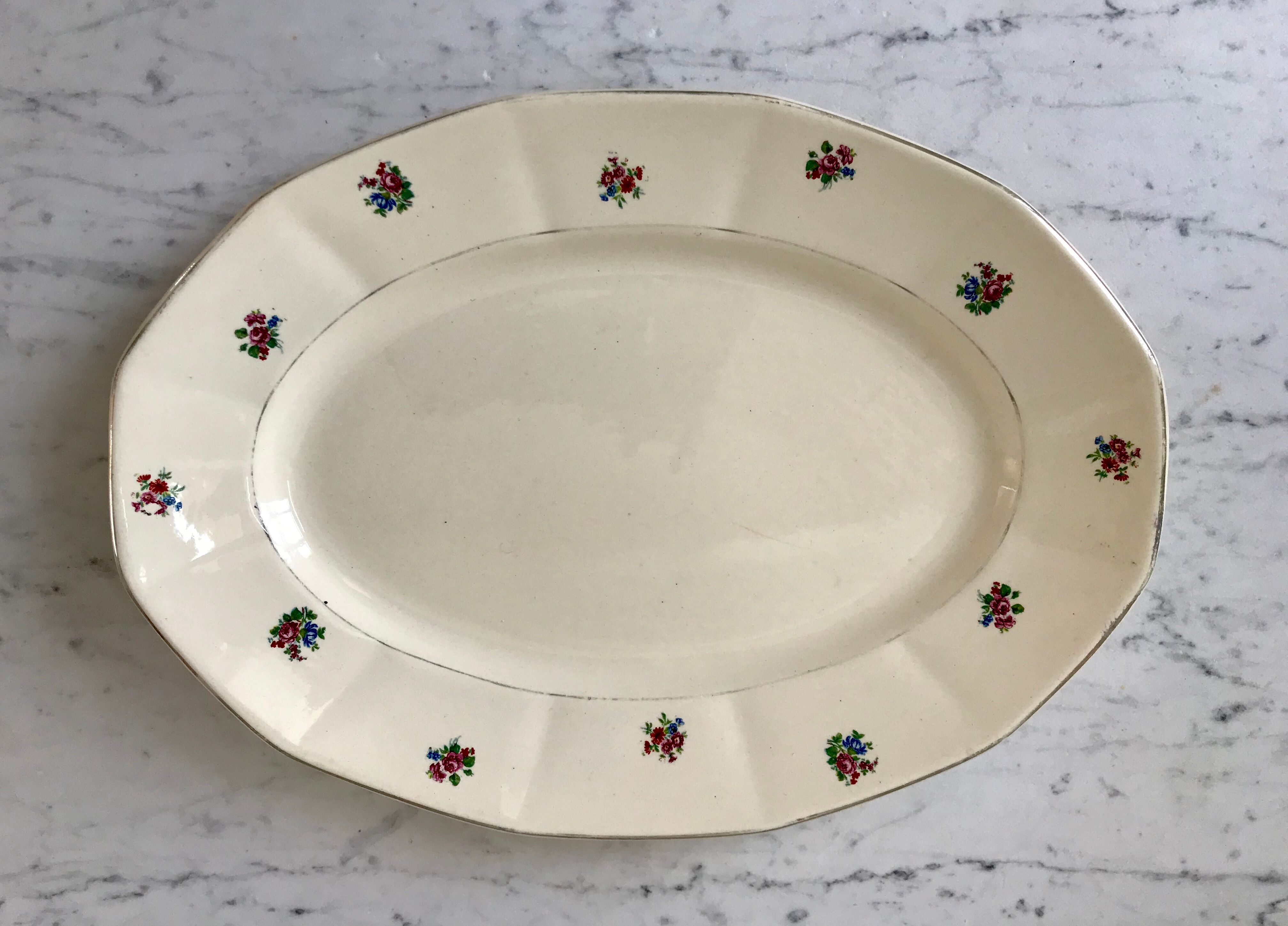 Oval dish Digoin Sarreguemines years 40-50