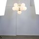 Vintage Italian Brass and Opaline 10 Arm Sputnik Chandelier, 1970s