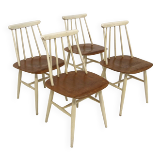 Set de 4 chaises scandinave "Fanett" par Ilmari Tapiovaara, Suède, 1960