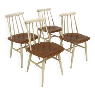 Set of 4 Scandinavian "Fanett" chairs by Ilmari Tapiovaara, Sweden, 1960