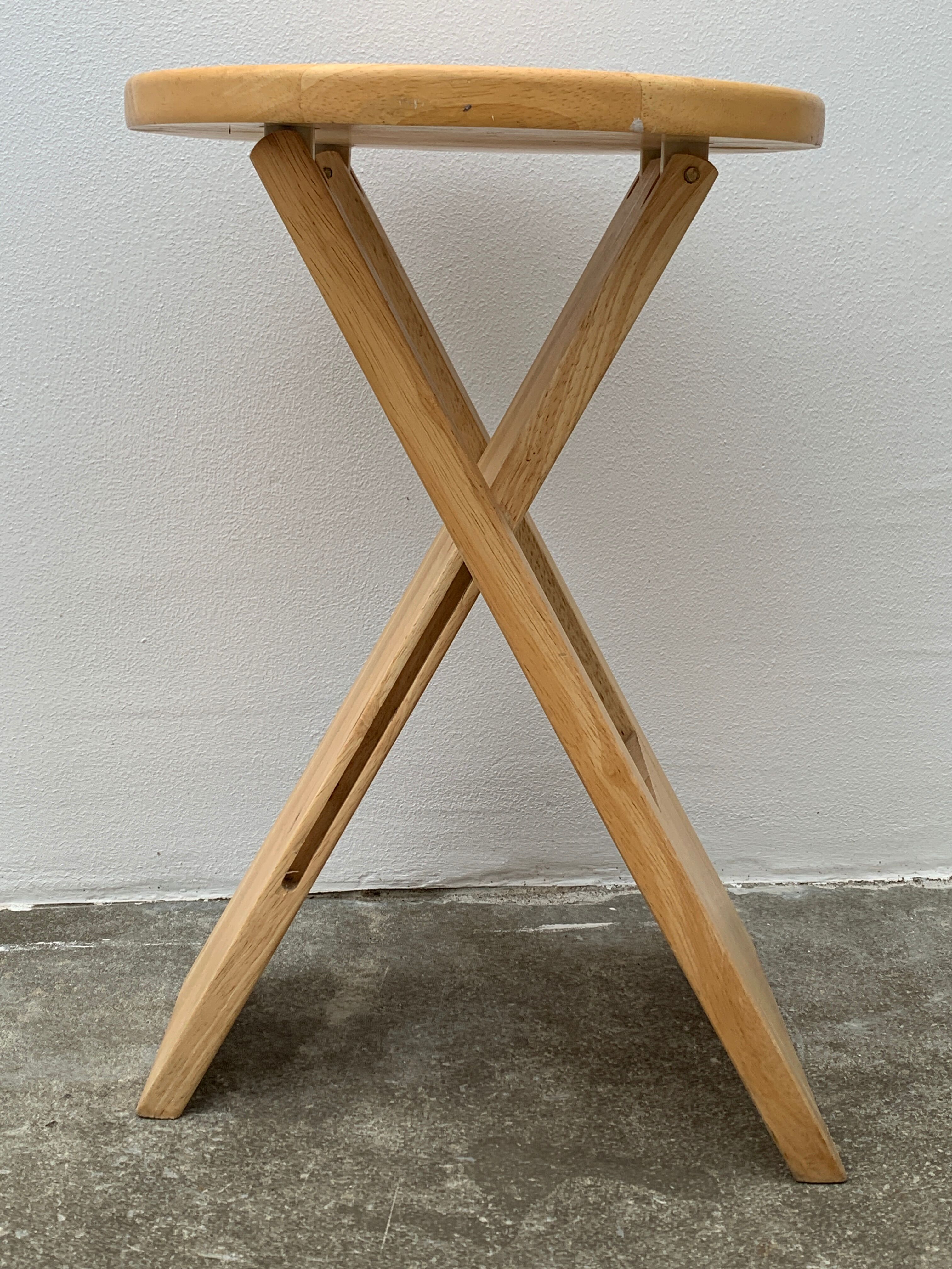 Wooden folding stool, model Suzy by Adrian Reed, 1980