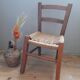 Wooden children's chair, rope seat, circa 1950