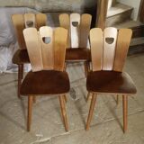 Scandinavian midcentury wooden chairs.