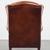 Sheep leather wingback chair
