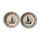 Set of 2 decorative plates Henriot Quimper France decorated by hand