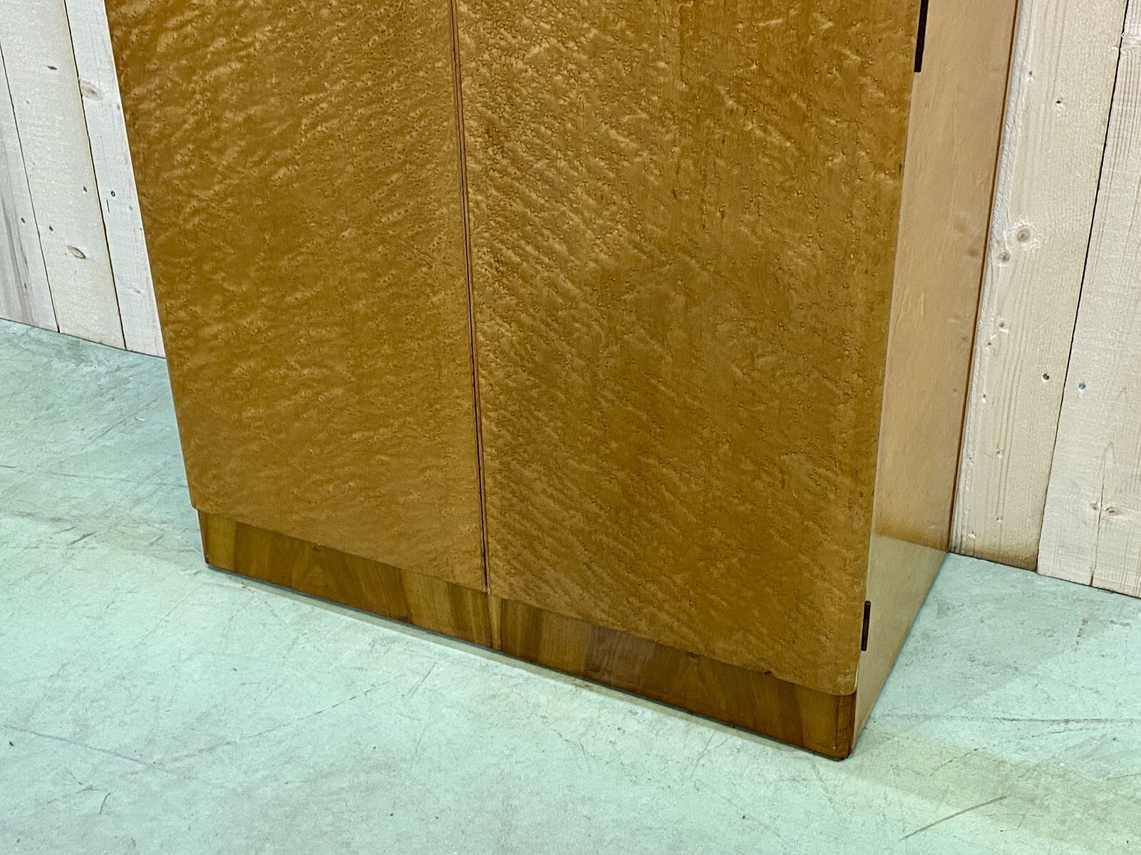 English 1960s student cabinet in elm magnifying glass