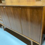 Scandinavian walnut sideboard, Möbelfabrik Linen, Horda, Sweden, 1960