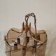 Vintage brass and smoked glass chandelier