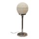 Chrome metal lamp with glass globe, Art Deco style, 20th century period.
